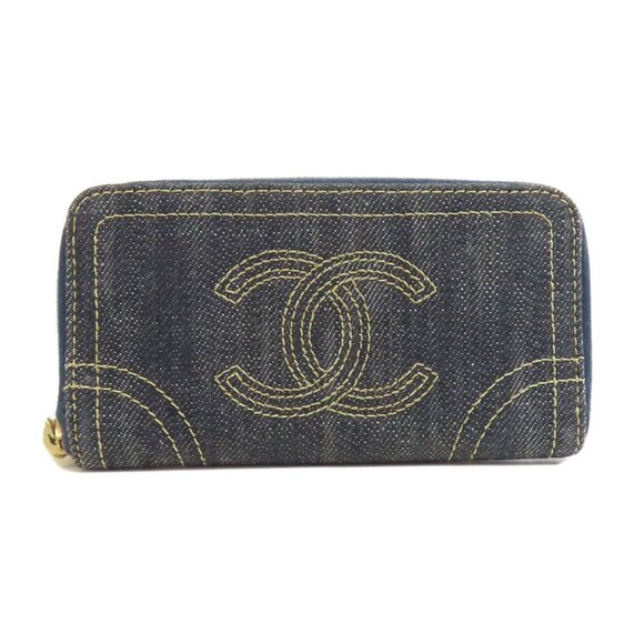 CHANEL Blue Logo Wallet - Picture 1 of 11